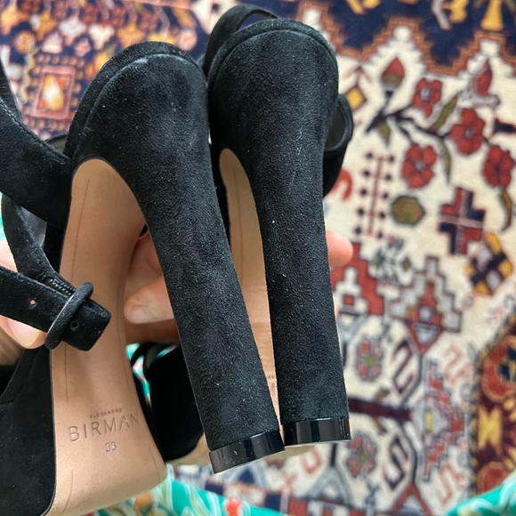 LEXANDRE BIRMAN 
Clarita Bow-Embellished Suede Platform Sandals - Black, size 36 - Picture 7 of 8